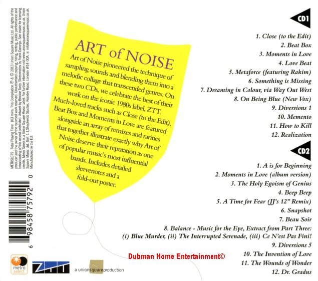 Art Of Noise Best Of Art Of Noise 2cd Dubman Home Entertainment
